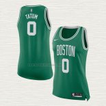 Camiseta Jayson Tatum NO 0 Mujer Boston Celtics Icon Verde