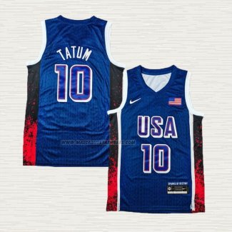 Camiseta Jayson Tatum NO 10 USA 2024 Azul 1