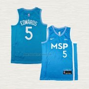 Camiseta Anthony Edwards NO 5 Minnesota Timberwolves Ciudad 2024 Azul