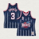 Camiseta Steve Francis NO 3 Houston Rockets Mitchell & Ness 1999-00 Azul