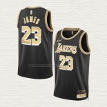 Camiseta LeBron James NO 23 Los Angeles Lakers Select Series Oro Negro