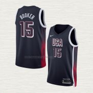 Camiseta Devin Booker NO 15 USA 2024 Azul