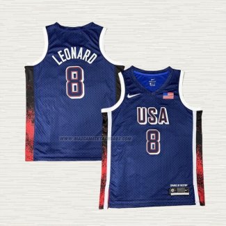 Camiseta Kawhi Leonard NO 8 USA 2025 Azul