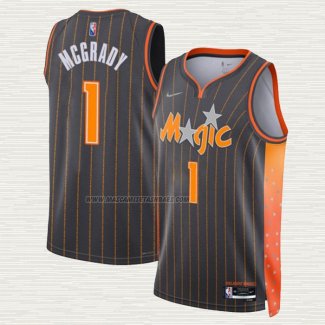 Camiseta Tracy Mcgrady NO 1 Orlando Magic Ciudad 2021-22 Marron