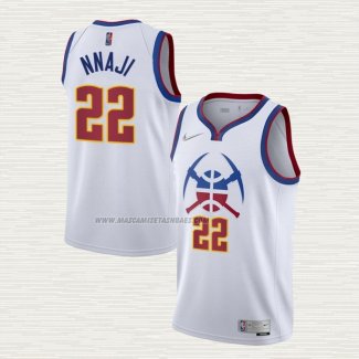 Camiseta Zeke Nnaji NO 22 Denver Nuggets Earned 2020-21 Blanco