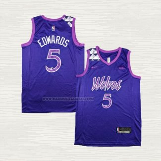 Camiseta Anthony Edwards NO 5 Minnesota Timberwolves Classic 2024 Violeta