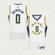 Camiseta Tyrese Haliburton NO 0 Nino Indiana Pacers Association 2022-23 Blanco