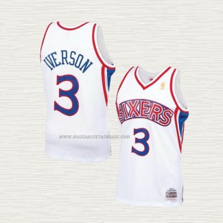 Camiseta Allen Iverson NO 3 Nino Philadelphia 76ers Mitchell & Ness 1996-97 Blanco