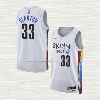 Camiseta Nicolas Claxton NO 33 Brooklyn Nets Ciudad 2022-23 Blanco