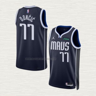 Camiseta Luka Doncic NO 77 Dallas Mavericks Statement 2022-23 Azul