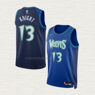 Camiseta Nathan Knight NO 13 Minnesota Timberwolves Ciudad 2021-22 Azul