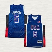 Camiseta Anthony Edwards NO 5 USA 2024 Azul 1