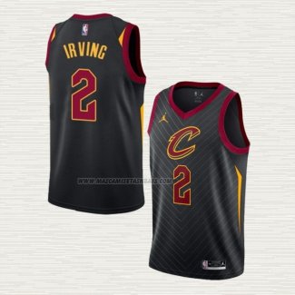 Camiseta Kyrie Irving NO 2 Cleveland Cavaliers Statement 2020-21 Negro