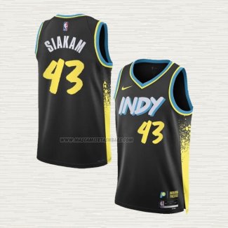 Camiseta Pascal Siakam NO 43 Indiana Pacers Ciudad 2023-24 Negro