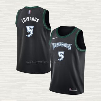 Camiseta Anthony Edwards NO 5 Minnesota Timberwolves Classic Negro