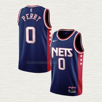 Camiseta Reggie Perry NO 0 Brooklyn Nets Ciudad 2021-22 Azul