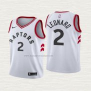 Camiseta Kawhi Leonard NO 2 Nino Toronto Raptors Association 2018 Blanco