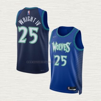 Camiseta McKinley Wright IV NO 25 Minnesota Timberwolves Ciudad 2021-22 Azul